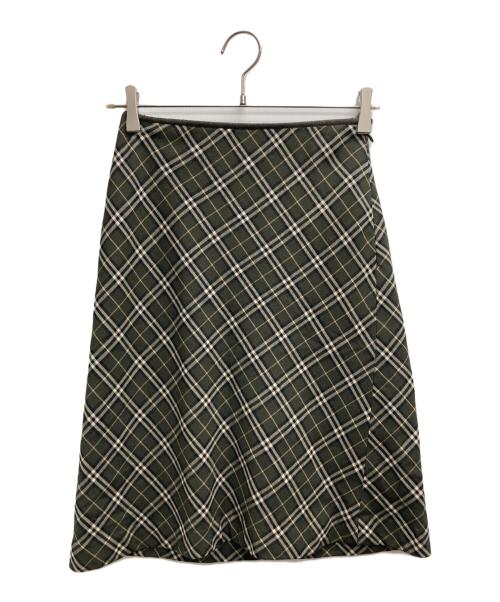 BURBERRY BLUE LABEL（バーバリーロンドンブルーレーベル）BURBERRY BLUE LABEL (バーバリーロンドンブルーレーベル) チェックタイトスカート グリーン サイズ:36の古着・服飾アイテム