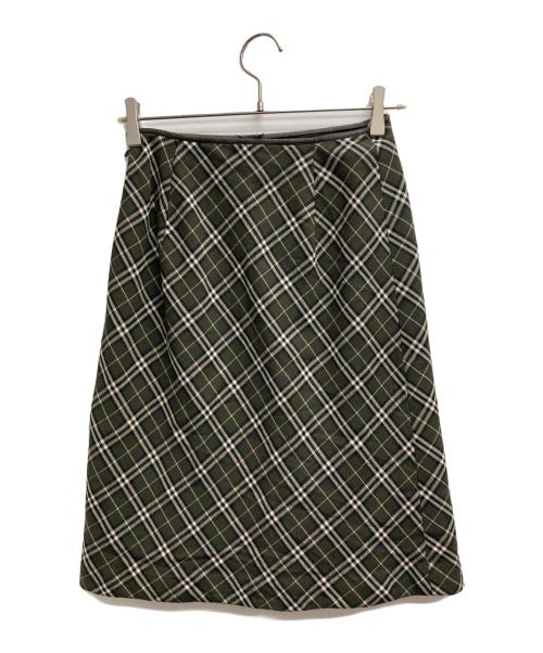 BURBERRY BLUE LABEL（バーバリーロンドンブルーレーベル）BURBERRY BLUE LABEL (バーバリーロンドンブルーレーベル) チェックタイトスカート グリーン サイズ:36の古着・服飾アイテム