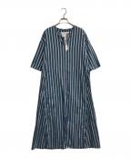 ticcaティッカ）の古着「ストライプスキッパーワンピース」｜ネイビー