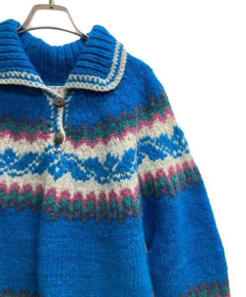 CARABUELA（カラブエラ）CARABUELA (カラブエラ) チルデンニット ブルー サイズ:XLの古着・服飾アイテム