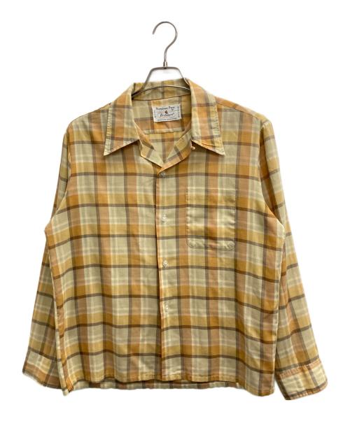 Braidburn（エディンバラ）braidburn (エディンバラ) 70ｓオープンカラーシャツ イエロー サイズ:Mの古着・服飾アイテム