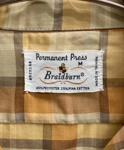 Braidburn（エディンバラ）braidburn (エディンバラ) 70ｓオープンカラーシャツ イエロー サイズ:Mの古着・服飾アイテム