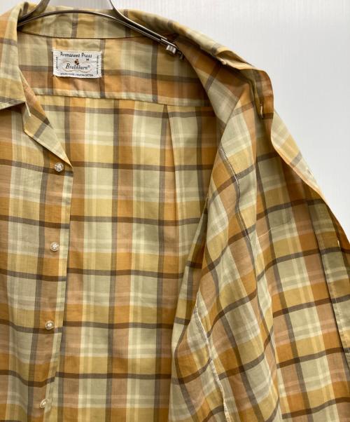 Braidburn（エディンバラ）braidburn (エディンバラ) 70ｓオープンカラーシャツ イエロー サイズ:Mの古着・服飾アイテム
