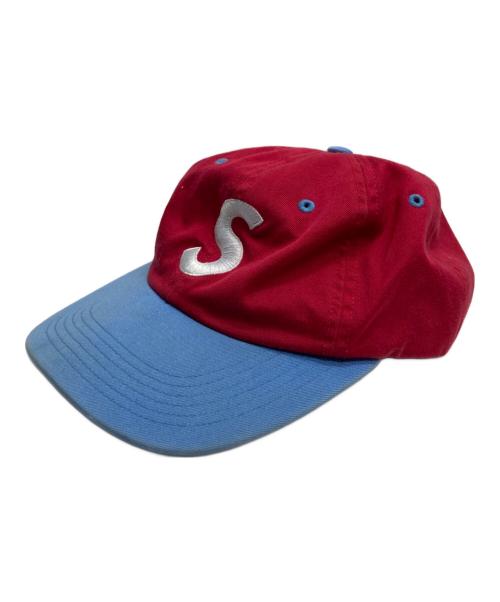 SUPREME（シュプリーム）Supreme (シュプリーム) s logo 6-panel cap レッド×ブルーの古着・服飾アイテム