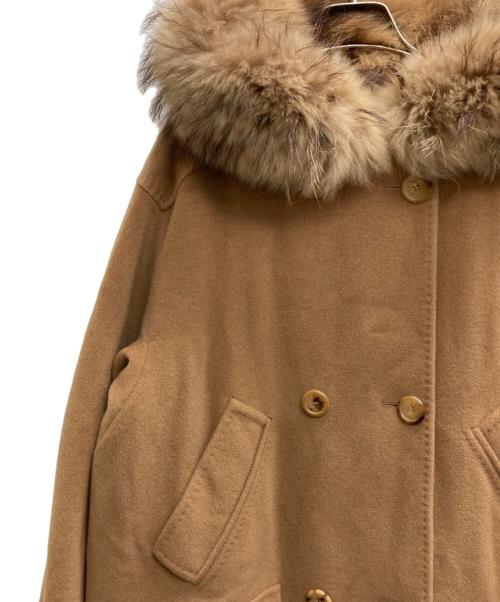 MaxMara（マックスマーラ）MaxMara (マックスマーラ) キャメルフーデッドコート ベージュ サイズ:38の古着・服飾アイテム