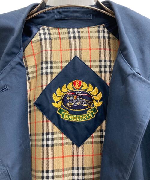 Burberry's（バーバリー）Burberry's (バーバリーズ) 金釦裏ノバチェックステンカラーコート ネイビー サイズ:9ARの古着・服飾アイテム