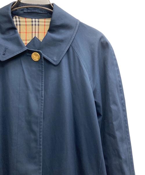 Burberry's（バーバリー）Burberry's (バーバリーズ) 金釦裏ノバチェックステンカラーコート ネイビー サイズ:9ARの古着・服飾アイテム
