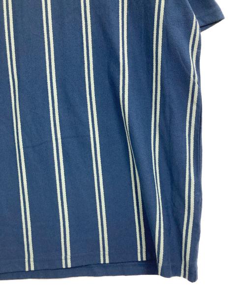 FRED PERRY（フレッドペリー）FRED PERRY (フレッドペリー) ストライプ クレープ ピケ Tシャツ ネイビー サイズ:Lの古着・服飾アイテム