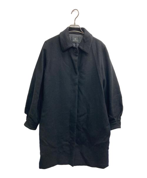 PS Paul Smith（ＰＳポールスミス）PS Paul Smith (ＰＳポールスミス) カシミヤ混ステンカラーコート ブラック サイズ:38の古着・服飾アイテム