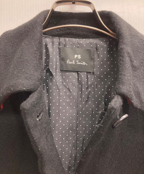 PS Paul Smith（ＰＳポールスミス）PS Paul Smith (ＰＳポールスミス) カシミヤ混ステンカラーコート ブラック サイズ:38の古着・服飾アイテム