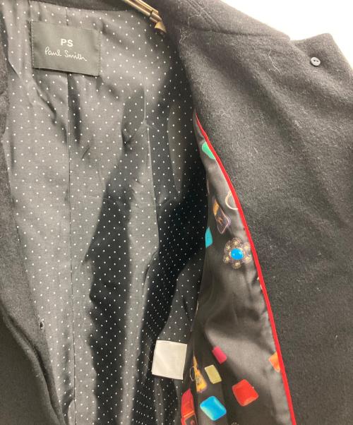 PS Paul Smith（ＰＳポールスミス）PS Paul Smith (ＰＳポールスミス) カシミヤ混ステンカラーコート ブラック サイズ:38の古着・服飾アイテム