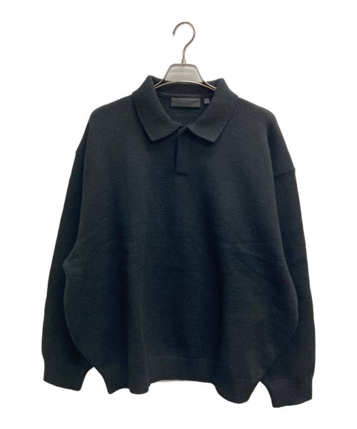 FOG ESSENTIALS（フィアオブゴッド エッセンシャル）FOG ESSENTIALS (フィアオブゴッド エッセンシャル) KNIT POLO ブラック サイズ:Mの古着・服飾アイテム