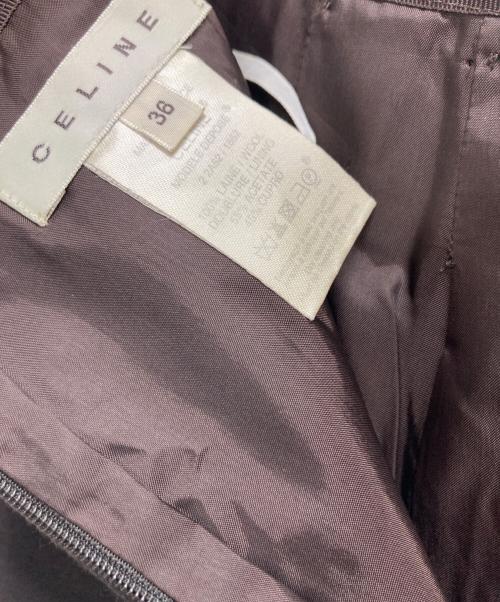 CELINE（セリーヌ）CELINE (セリーヌ) ウールミニスカート ブラウン サイズ:３６の古着・服飾アイテム