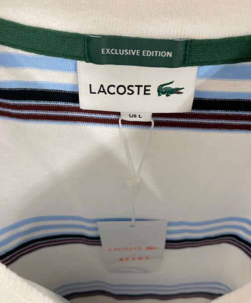 LACOSTE（ラコステ）LACOSTE (ラコステ) BEAMS (ビームス) ボーダーカットソー ホワイト サイズ:Lの古着・服飾アイテム