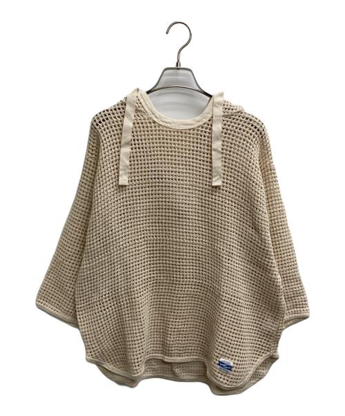 ARMY TWILL（アーミーツイル）ARMY TWILL (アーミーツイル) MESH かぎ編み メッシュパーカー 7分袖 アイボリー サイズ:Mの古着・服飾アイテム