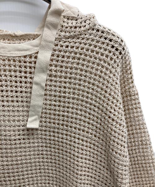 ARMY TWILL（アーミーツイル）ARMY TWILL (アーミーツイル) MESH かぎ編み メッシュパーカー 7分袖 アイボリー サイズ:Mの古着・服飾アイテム