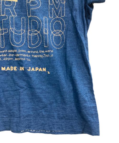 45R（フォーティファイブ・アール）45R (フォーティファイブ・アール) 刺繍ロゴ天竺Tシャツ インディゴ サイズ:2の古着・服飾アイテム