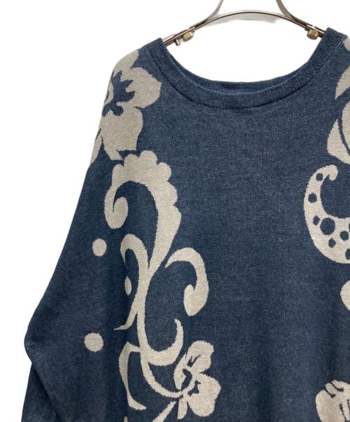 45R（フォーティファイブ・アール）45R (フォーティファイブ・アール) ジャカードニットのUMiiロハチュニック インディゴの古着・服飾アイテム