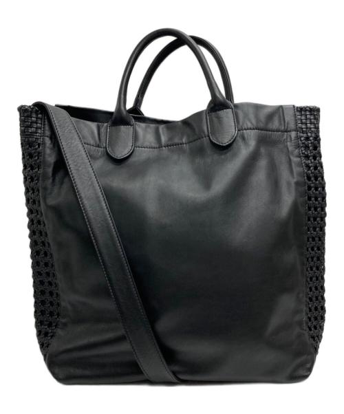 ear PAPILLONNER（イアパピヨネ）ear PAPILLONNER (イアパピヨネ) レザー2WAYバッグ ブラックの古着・服飾アイテム