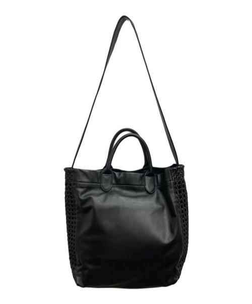 ear PAPILLONNER（イアパピヨネ）ear PAPILLONNER (イアパピヨネ) レザー2WAYバッグ ブラックの古着・服飾アイテム