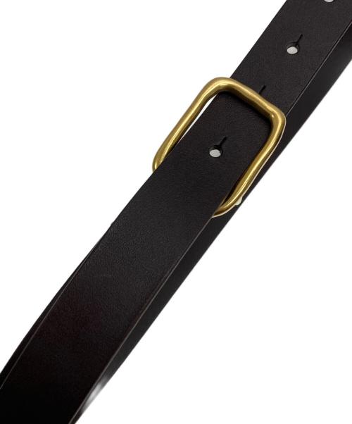 crewre（クルー）crewre (クルー) ボタンスタッズレザーベルト ブラウンの古着・服飾アイテム