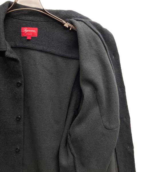 SUPREME（シュプリーム）Supreme (シュプリーム) Brushed Flannel Twill Shirt ブラック サイズ:Lの古着・服飾アイテム
