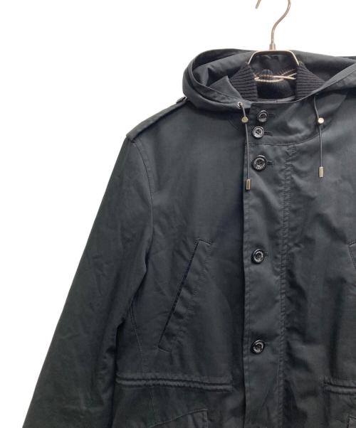 Aquascutum（アクアスキュータム）Aquascutum (アクアスキュータム) ライナー付フーデッドコート ブラック サイズ:Mの古着・服飾アイテム