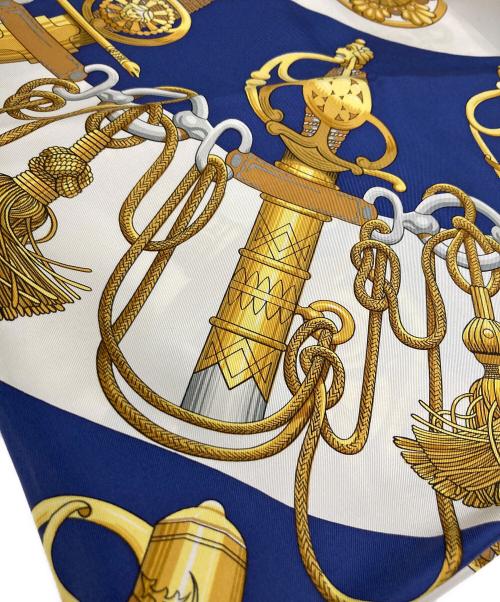 HERMES（エルメス）HERMES (エルメス) カレ90 cliquetis ブルーの古着・服飾アイテム