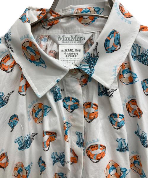 MaxMara（マックスマーラ）MaxMara (マックスマーラ) 総柄シャツ ホワイト サイズ:38の古着・服飾アイテム