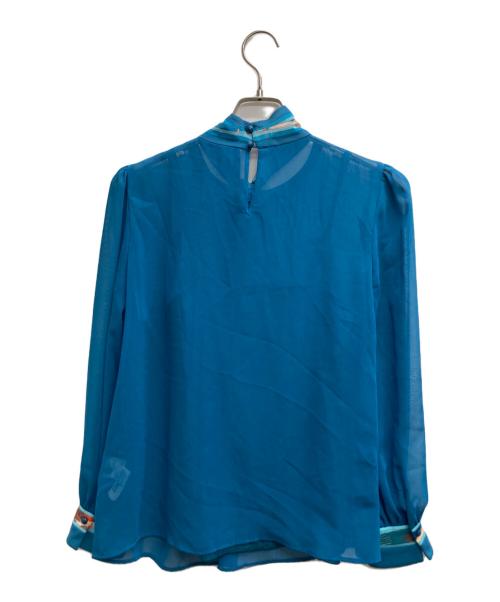 LEONARD（レオナール）LEONARD (レオナール) ボウタイブラウス ブルー サイズ:38の古着・服飾アイテム