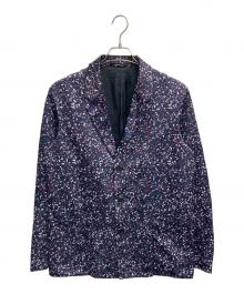 JIL SANDER（ジルサンダー）の古着「総柄テーラードジャケット」｜ネイビー×パープル