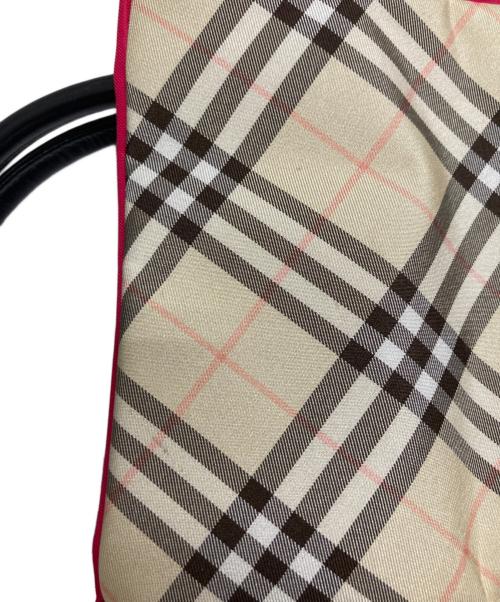 BURBERRY BLUE LABEL（バーバリー ブルー レーベル）BURBERRY BLUE LABEL (バーバリーロンドンブルーレーベル) 舟形ハンドバッグ ピンクの古着・服飾アイテム