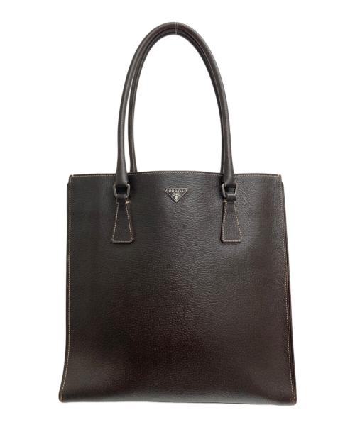 PRADA（プラダ）PRADA (プラダ) レザートートバッグ ブラウンの古着・服飾アイテム
