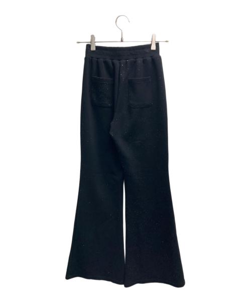 lallana（ララーナ）lallana (ララーナ) ラメフレアスウェットパンツ ブラック サイズ:Sの古着・服飾アイテム