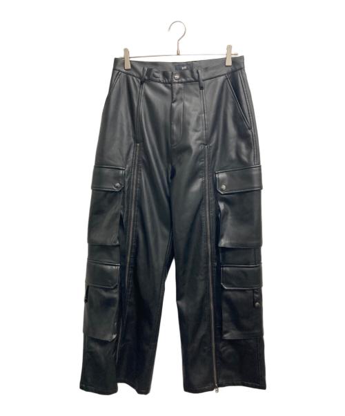 HARE（ハレ）HARE (ハレ) マテリアルZIPカーゴパンツ ブラック サイズ:FREEの古着・服飾アイテム