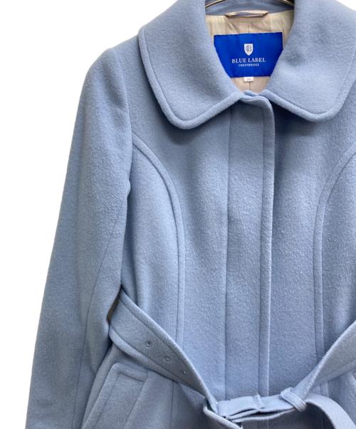 BLUE LABEL CRESTBRIDGE（ブルーレーベルクレストブリッジ）BLUE LABEL CRESTBRIDGE (ブルーレーベルクレストブリッジ) シングルベルテッドメルトンコート ブルー サイズ:38の古着・服飾アイテム