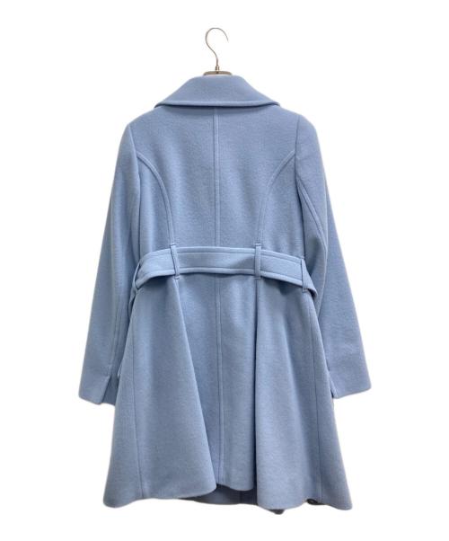 BLUE LABEL CRESTBRIDGE（ブルーレーベルクレストブリッジ）BLUE LABEL CRESTBRIDGE (ブルーレーベルクレストブリッジ) シングルベルテッドメルトンコート ブルー サイズ:38の古着・服飾アイテム