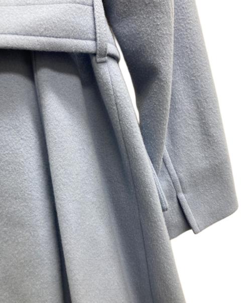 BLUE LABEL CRESTBRIDGE（ブルーレーベルクレストブリッジ）BLUE LABEL CRESTBRIDGE (ブルーレーベルクレストブリッジ) シングルベルテッドメルトンコート ブルー サイズ:38の古着・服飾アイテム