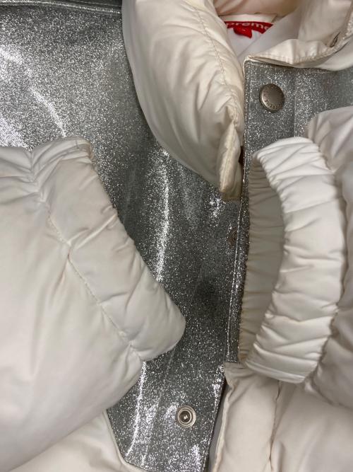 SUPREME（シュプリーム）SUPREME (シュプリーム) Glitter Yoke Down Puffer Jacket/グリッター ヨーク ダウン パファー ジャケット ホワイト サイズ:Ｓの古着・服飾アイテム
