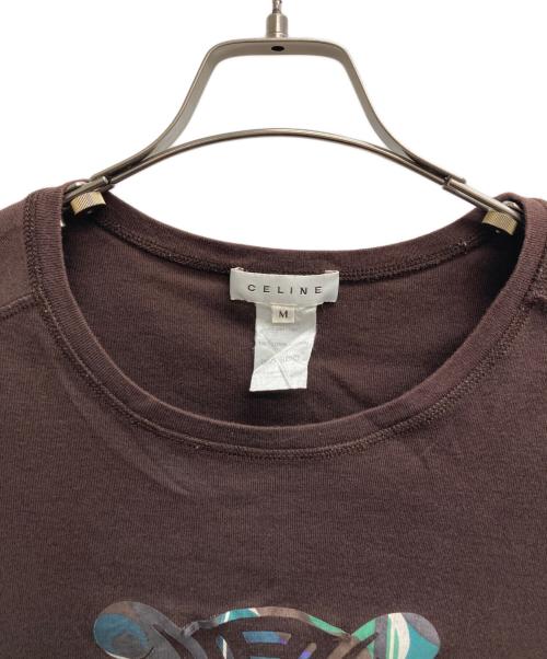 CELINE（セリーヌ）CELINE (セリーヌ) ロゴプリントTシャツ ブラウン サイズ:Ｍの古着・服飾アイテム