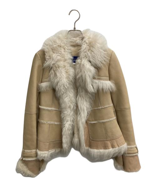 BURBERRY BLUE LABEL（バーバリーロンドンブルーレーベル）BURBERRY BLUE LABEL (バーバリーロンドンブルーレーベル) ムートンジャケット ベージュ サイズ:38の古着・服飾アイテム