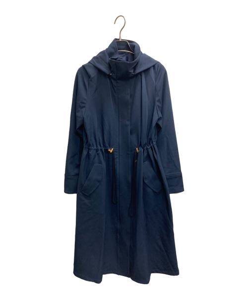 JUSGLITTY（ジャスグリッティー）JUSGLITTY (ジャスグリッティー) フード付きロングブルゾン ネイビー サイズ:1の古着・服飾アイテム