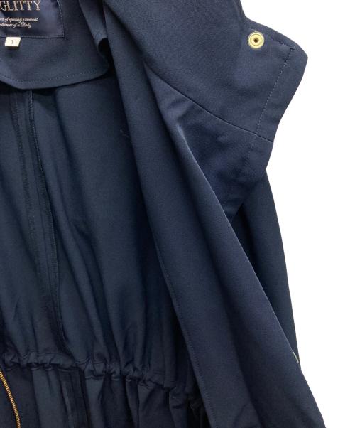 JUSGLITTY（ジャスグリッティー）JUSGLITTY (ジャスグリッティー) フード付きロングブルゾン ネイビー サイズ:1の古着・服飾アイテム