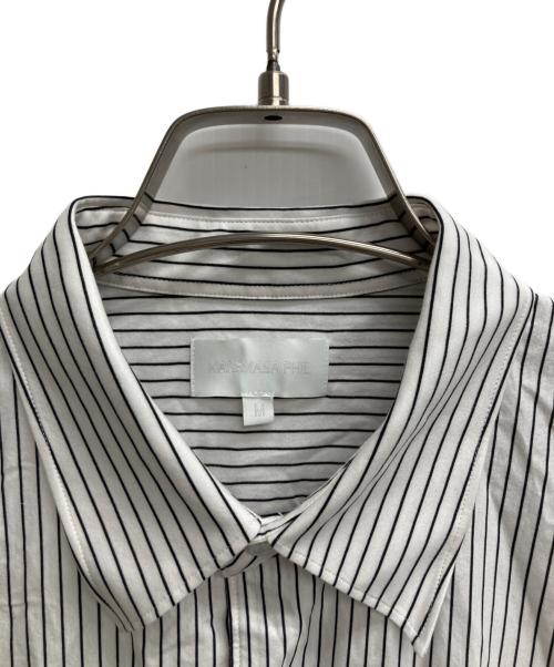 KANEMASA PHIL.（カネマサフィル）KANEMASA PHIL. (カネマサフィル) 46G Atmosphere Stripe L/S Shirt ホワイト サイズ:Mの古着・服飾アイテム