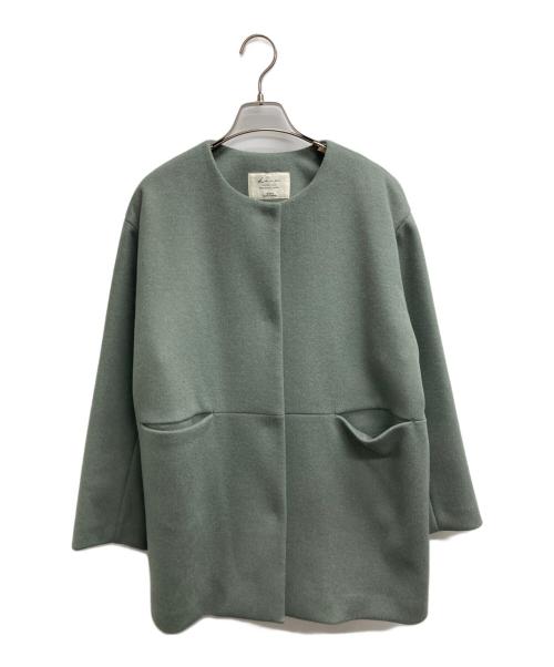 JOURNAL STANDARD relume（ジャーナルスタンダード レリューム）JOURNAL STANDARD relume (ジャーナルスタンダード レリューム) 別注 LANA WOOL140切り替えショートコート グリーン サイズ:38の古着・服飾アイテム