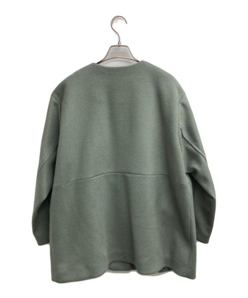 JOURNAL STANDARD relume（ジャーナルスタンダード レリューム）JOURNAL STANDARD relume (ジャーナルスタンダード レリューム) 別注 LANA WOOL140切り替えショートコート グリーン サイズ:38の古着・服飾アイテム