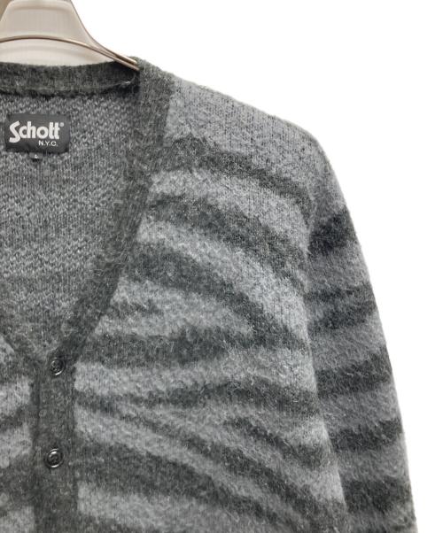 Schott（ショット）Schott (ショット) MOHAR ZEBRA CARDIGAN グレー サイズ:Lの古着・服飾アイテム
