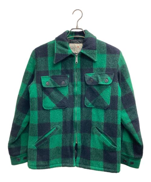 Fox Knapp（フォックスナップ）fox knapp (フォックスナップ) バッファローチェックウールジャケット グリーン サイズ:Sの古着・服飾アイテム