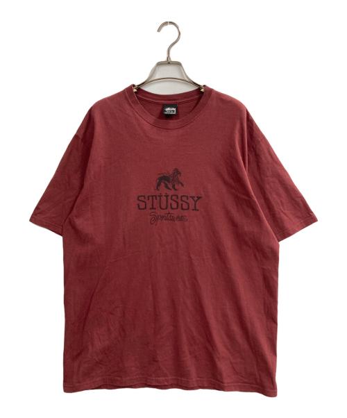 stussy（ステューシー）stussy (ステューシー) プリントTシャツ レッド サイズ:Lの古着・服飾アイテム