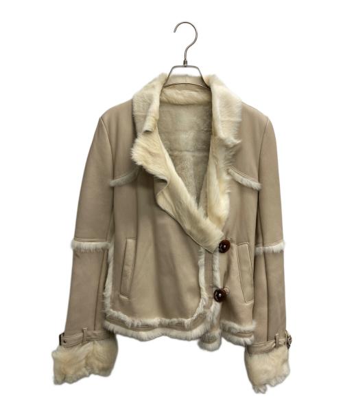 BURBERRY BLUE LABEL（バーバリー ブルー レーベル）BURBERRY BLUE LABEL (バーバリーロンドンブルーレーベル) ムートンジャケット ベージュ サイズ:38の古着・服飾アイテム